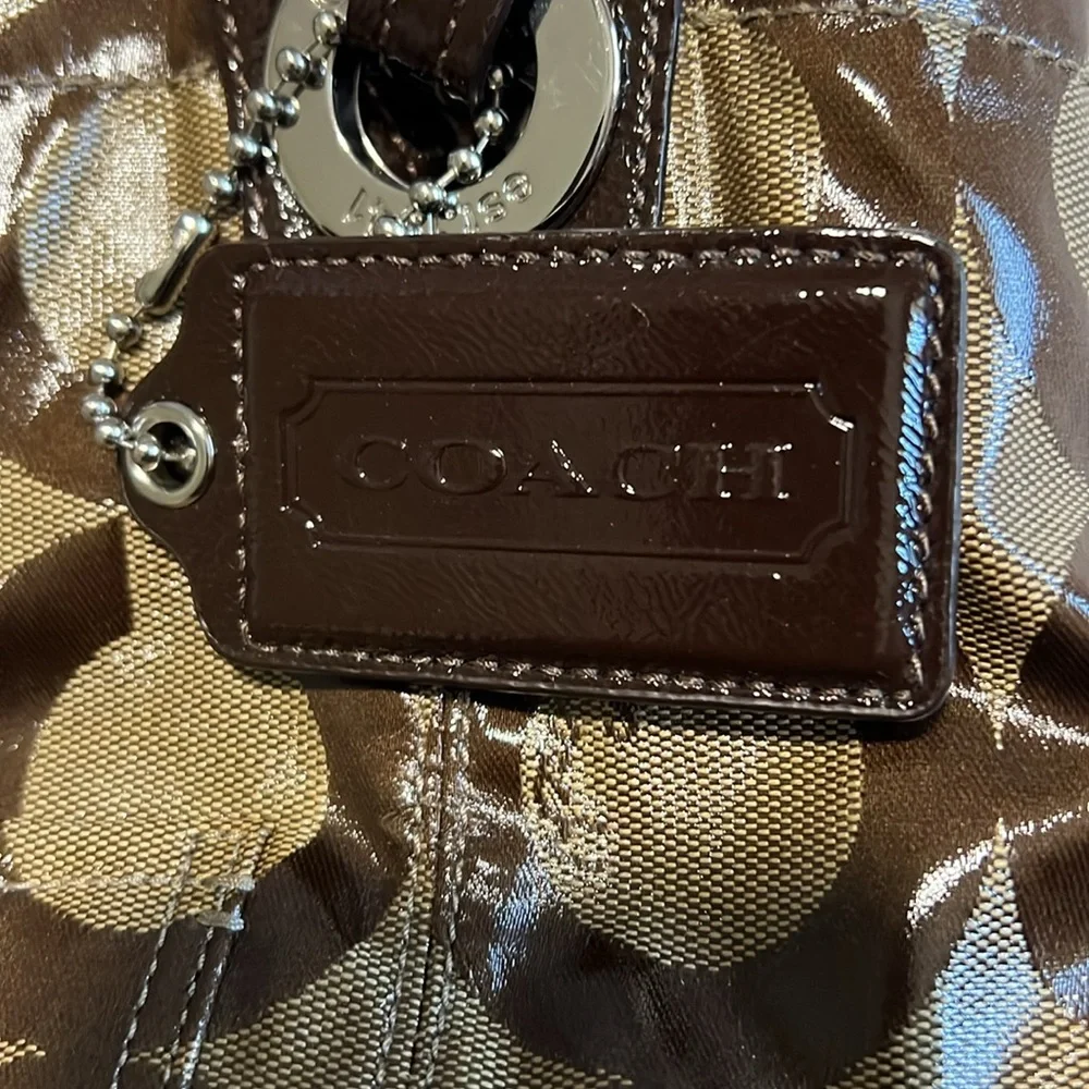 Coach Brown and Gold Shiny Women's Bag
